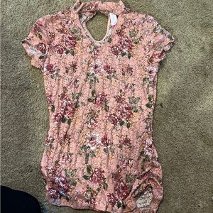 No Boundaries Pink Floral Lace Top